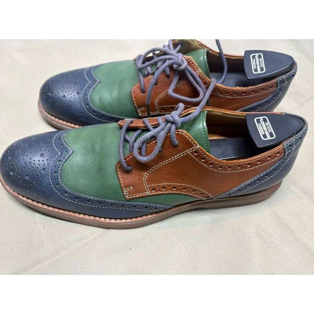 Men's Sperry Top-Sider Gold Cup Multicolor Leather Wingtip Oxford Shoe Size 10m